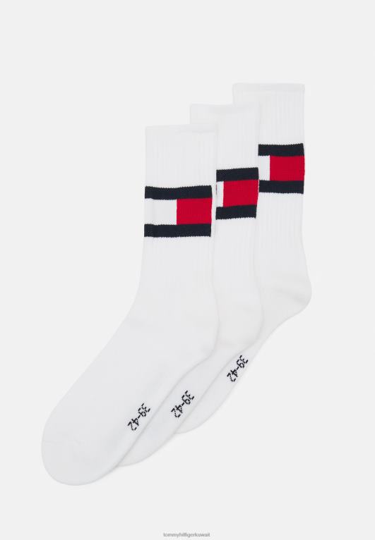 أبيض Tommy Hilfiger جوارب رجالية بعلم إيكوم، 3 قطع من الجوارب 446446963