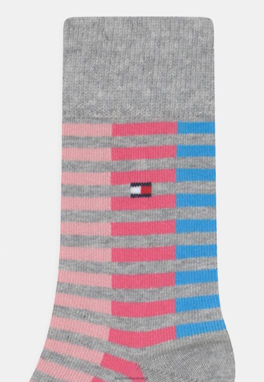 مزيج رمادي فاتح/وردي Tommy Hilfiger صندوق هدايا للأطفال مكون من 3 جوارب للجنسين 446447041
