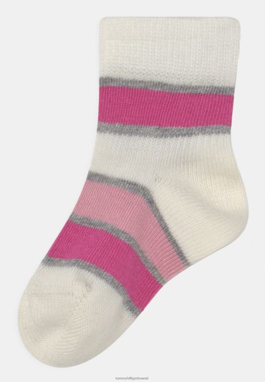 لون القرنفل Tommy Hilfiger صندوق هدايا مخطط للأطفال حديثي الولادة مكون من 3 جوارب للجنسين 446447149