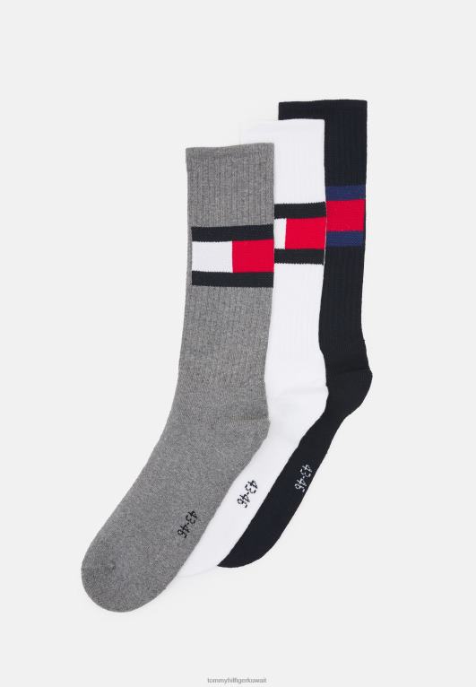 أبيض / كحلي / رمادي Tommy Hilfiger جوارب رجالية بعلم 3 عبوات 446448837