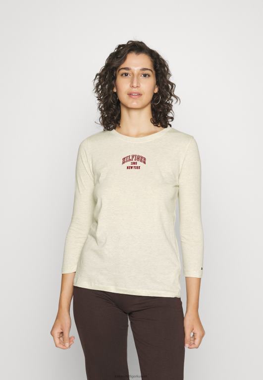 هيذر حمامة بيضاء Tommy Hilfiger بلوزة فارسيتي 3/4 بأكمام طويلة 446444586