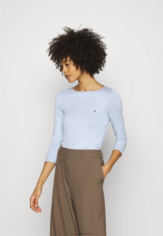 أزرق منسم Tommy Hilfiger تي شيرت برقبة قارب وأكمام طويلة 3/4 446447872