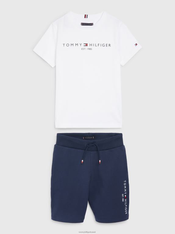 البحرية الشفق Tommy Hilfiger طقم شورت وتي شيرت أساسي للأولاد من 3 إلى 7 سنوات 44644138
