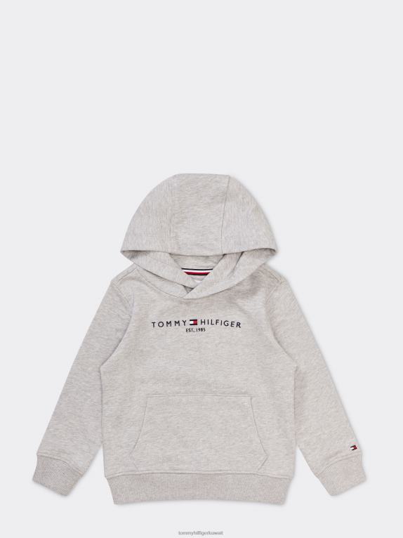 هيذر رمادي فاتح Tommy Hilfiger سترة بقلنسوة أساسية للأطفال من الجنسين 3-7 44644230