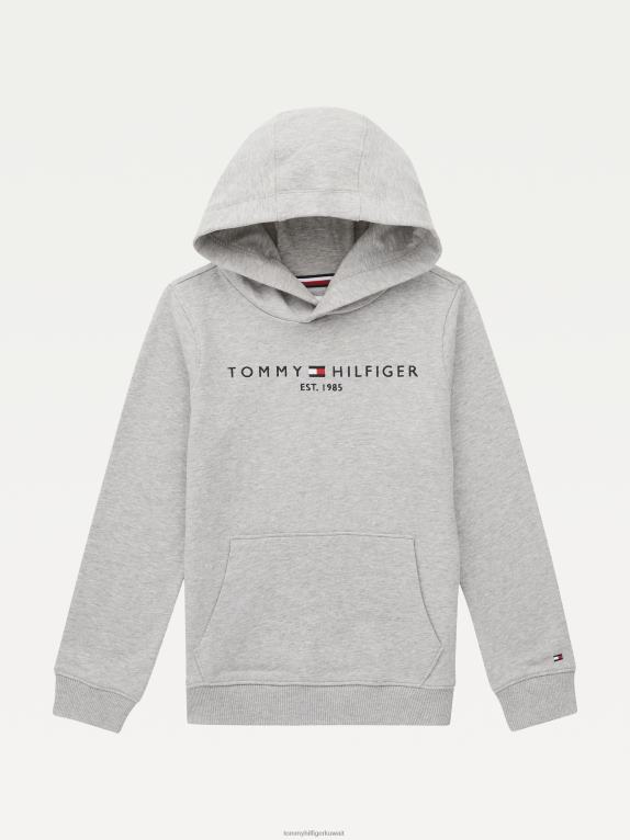 هيذر رمادي فاتح Tommy Hilfiger سترة بقلنسوة أساسية للأطفال من الجنسين 3-7 44644230