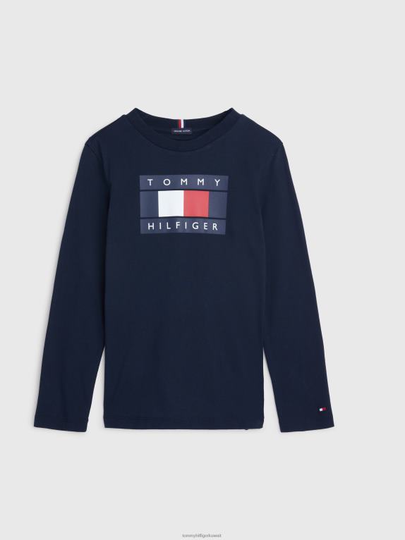 سماء الصحراء Tommy Hilfiger الأولاد 3-7 العلم تي شيرت طويل الأكمام 44644270