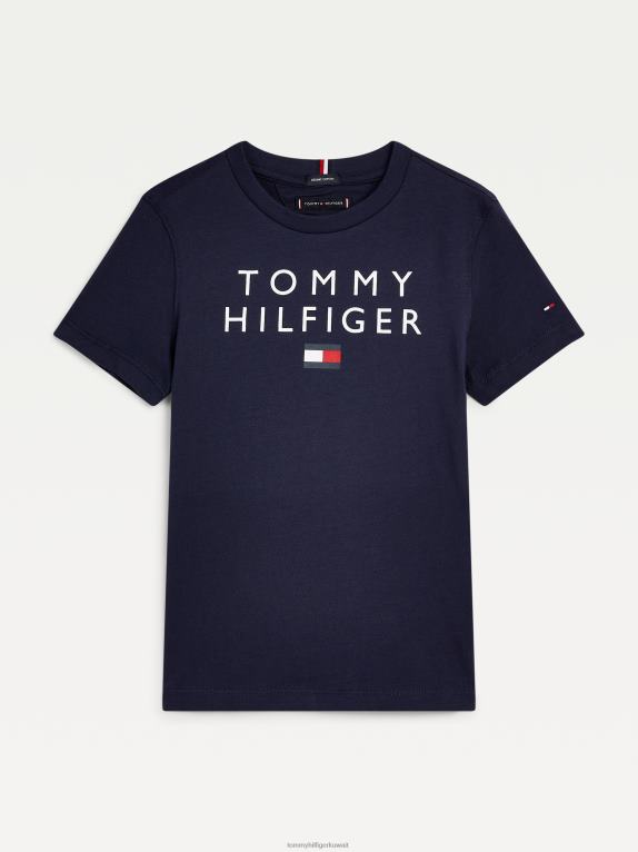 البحرية الشفق Tommy Hilfiger تي شيرت للأولاد من القطن العضوي بعمر 3-7 سنوات 44644305