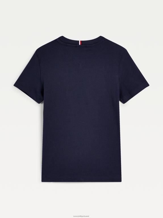 البحرية الشفق Tommy Hilfiger تي شيرت للأولاد من القطن العضوي بعمر 3-7 سنوات 44644305