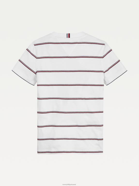 أبيض Tommy Hilfiger تي شيرت للأولاد من 3 إلى 7 سنوات مصنوع من القطن العضوي الأساسي 44644327