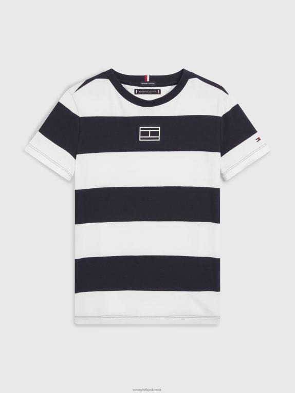 شريط سماء الصحراء Tommy Hilfiger الأولاد 3-7 تي شيرت مخطط الرجبي 44644335