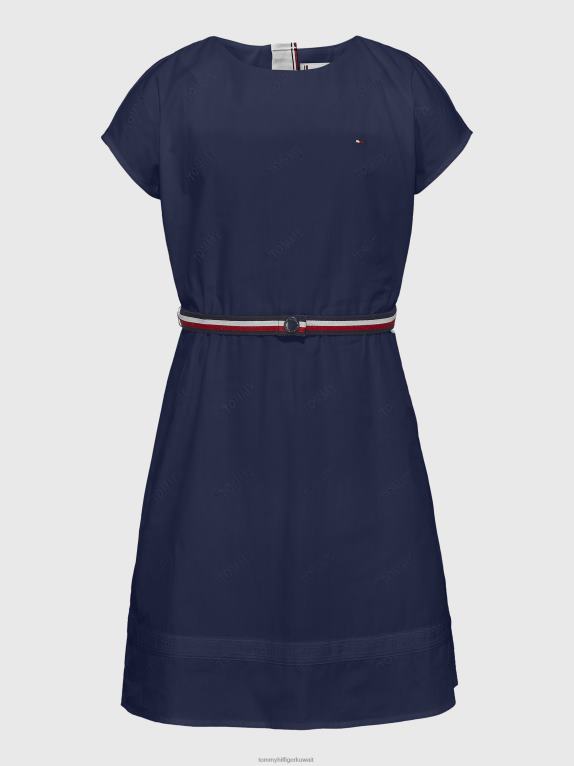 البحرية الشفق Tommy Hilfiger فستان للفتيات 3-7 مناسب ومطرز بشعار مناسب ومتوهج 44644413