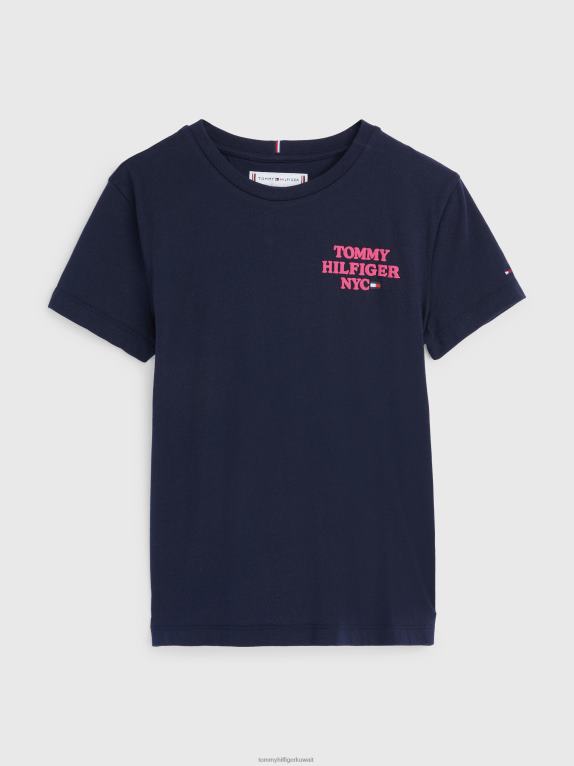 سماء الصحراء Tommy Hilfiger الفتيات 3-7 تي شيرت طباعة شعار مدينة نيويورك 44644474