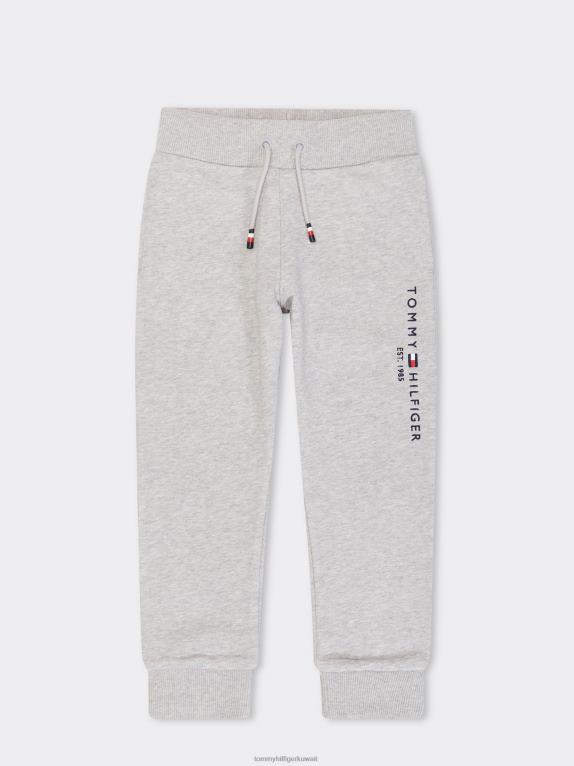 هيذر رمادي فاتح Tommy Hilfiger بنطال رياضي أساسي للأطفال من الجنسين 3-7 4464485