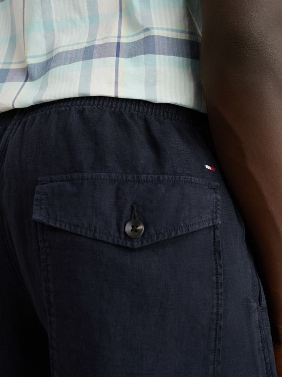 سماء الصحراء Tommy Hilfiger هارلم شورت كتان مريح 446441006