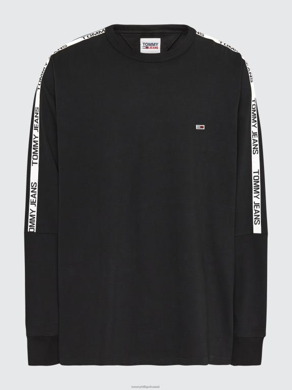 أسود Tommy Hilfiger بالإضافة إلى تي شيرت طويل الأكمام من القطن العضوي 446441007