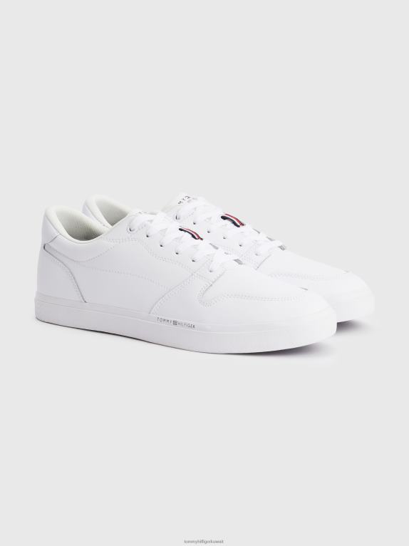 أبيض Tommy Hilfiger حذاء رياضي من الجلد المبركن المثقوب 446441017