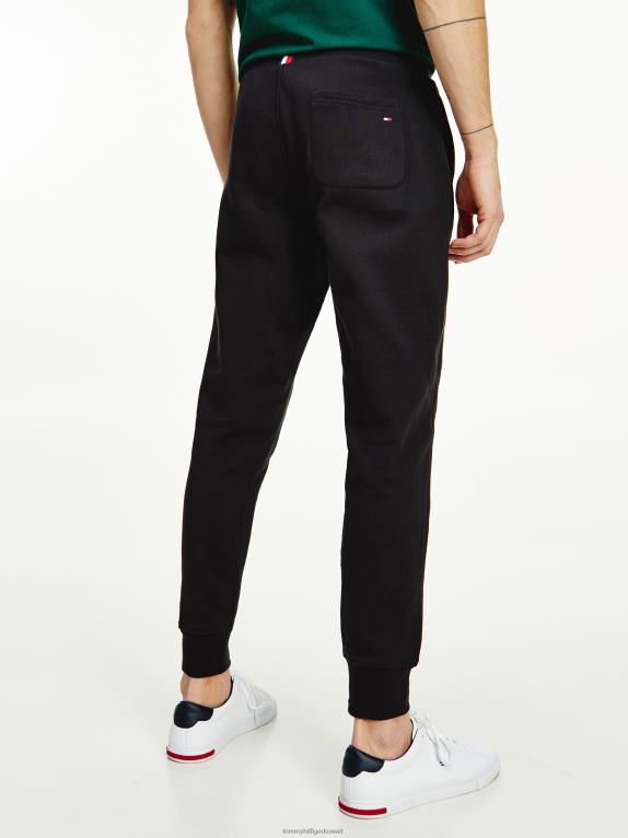 أسود Tommy Hilfiger بنطال رياضي من القطن العضوي ذو علامة تجارية 446441021