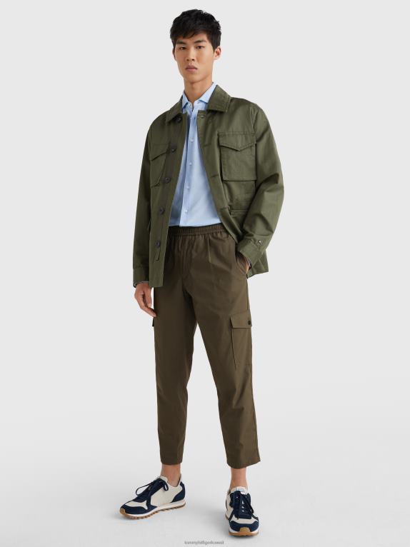 الجيش الأخضر Tommy Hilfiger بنطال تشينو من قماش البوبلين ملائم بشكل مريح 446441033