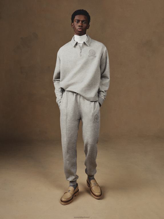 هيذر رمادي متوسط Tommy Hilfiger بنطال رياضي مزود بأساور 446441035