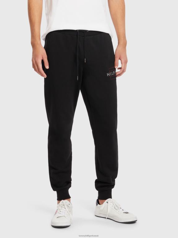 أسود Tommy Hilfiger بنطال رياضي بعلم خطي 446441052