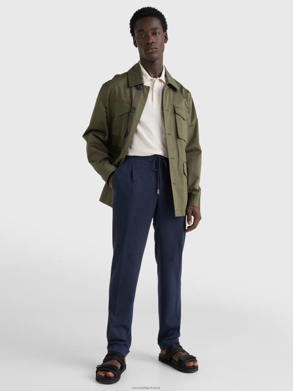 أزرق Tommy Hilfiger سروال قطني ضيق برباط 446441054