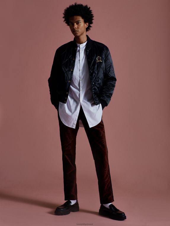 الماهوجني الكلاسيكي Tommy Hilfiger المجموعة الرابعة من السراويل المخملية ذات المقاس النحيف 446441061