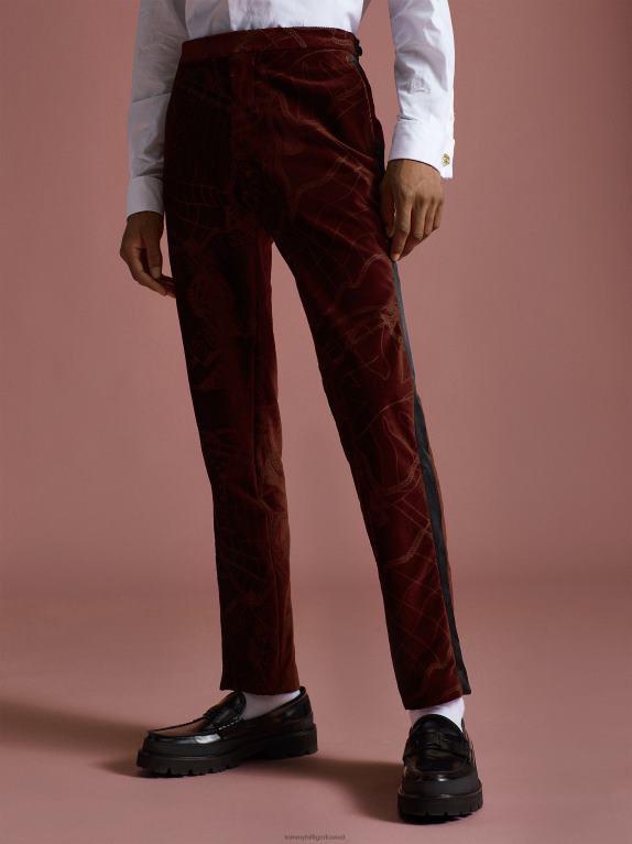 الماهوجني الكلاسيكي Tommy Hilfiger المجموعة الرابعة من السراويل المخملية ذات المقاس النحيف 446441061