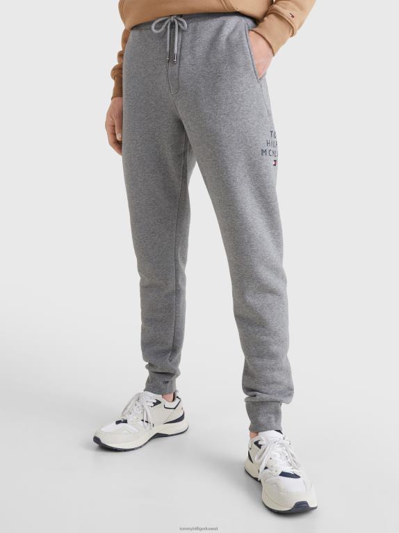 هيذر رمادي متوسط Tommy Hilfiger بنطال رياضي بأساور وشعار 446441063