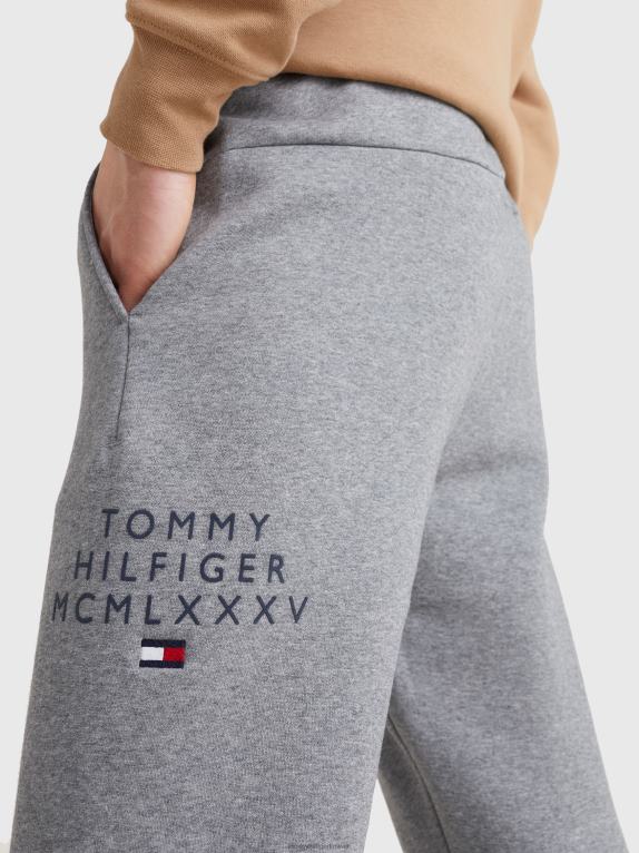 هيذر رمادي متوسط Tommy Hilfiger بنطال رياضي بأساور وشعار 446441063