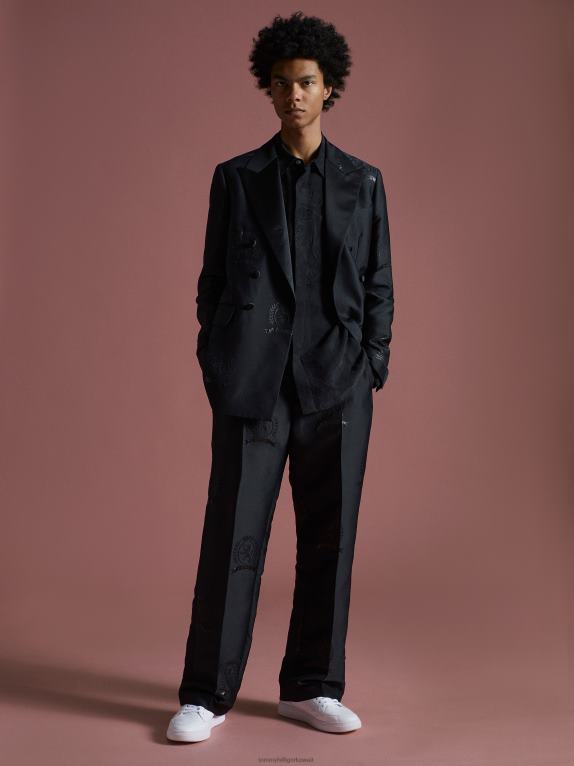 أسود Tommy Hilfiger مجموعة السراويل الجاكار كريست 446441083