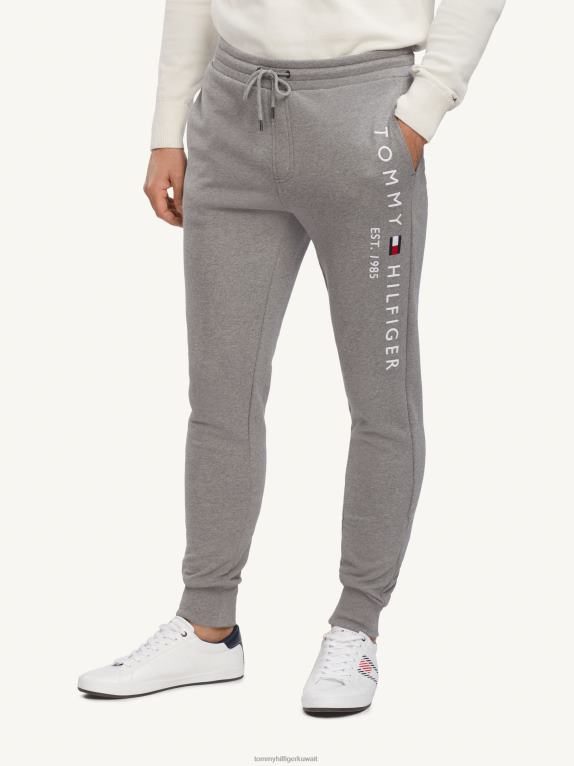 هيذر رمادي متوسط Tommy Hilfiger بنطال رياضي من القطن العضوي ذو علامة تجارية 446441085