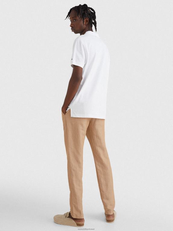 أبيض Tommy Hilfiger شعار بولو ذو مقاس عادي 446441094