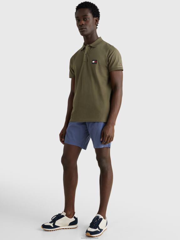 الجيش الأخضر Tommy Hilfiger قميص بولو ذو ياقة سفلية مميزة 446441112