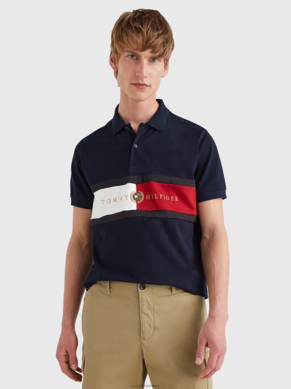 سماء الصحراء Tommy Hilfiger شعار أيقونات بولو ذو مقاس عادي 446441121