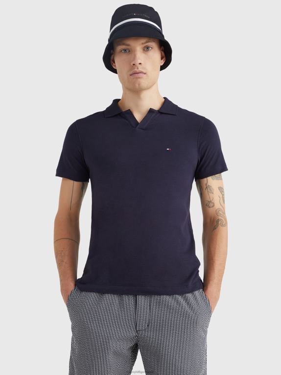 سماء الصحراء Tommy Hilfiger قميص بولو مرن بقصة ضيقة 446441135