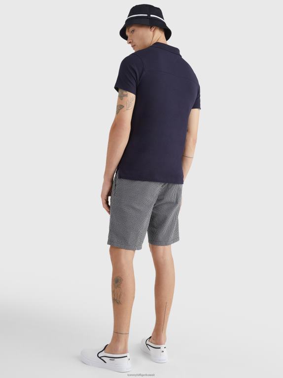 سماء الصحراء Tommy Hilfiger قميص بولو مرن بقصة ضيقة 446441135