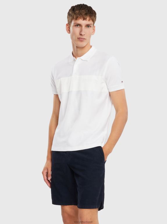 أبيض Tommy Hilfiger قميص بولو عادي بشريط مونوغرام 446441136
