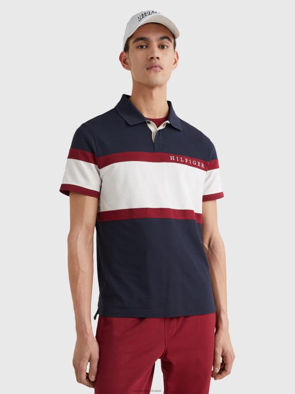 سماء الصحراء/متعددة Tommy Hilfiger لعبة البولو المخططة للرجبي 446441158