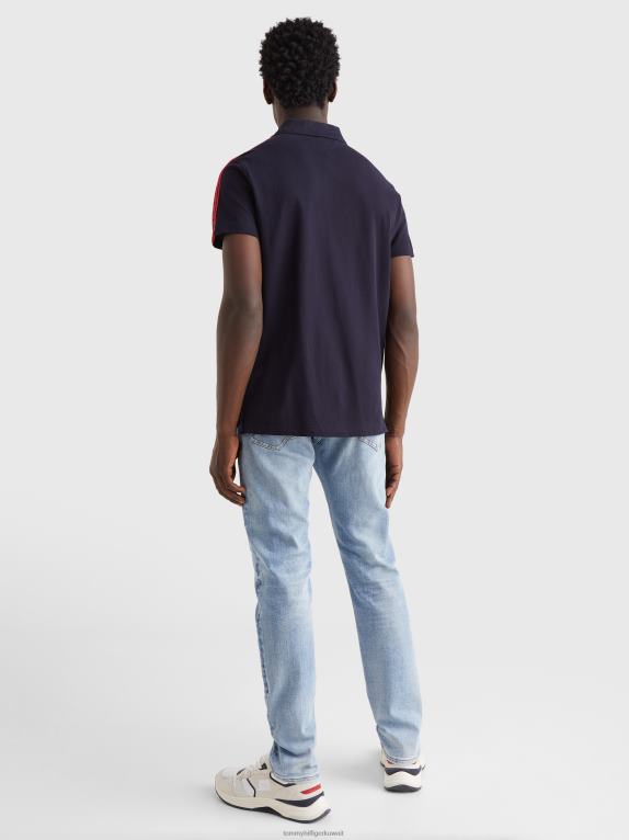 سماء الصحراء Tommy Hilfiger شريط مخطط العلم بولو سليم 446441163