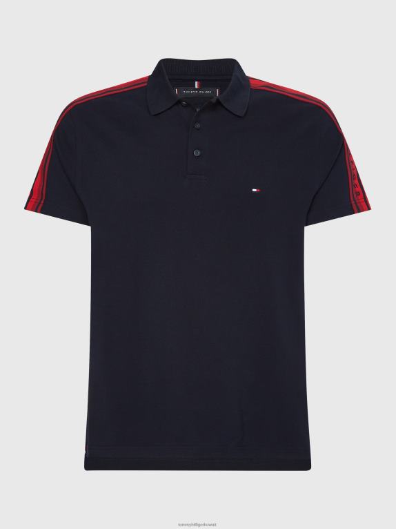 سماء الصحراء Tommy Hilfiger شريط مخطط العلم بولو سليم 446441163