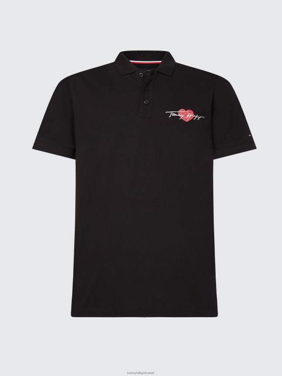أسود Tommy Hilfiger بولو كاجوال بطبعة قلب 446441164