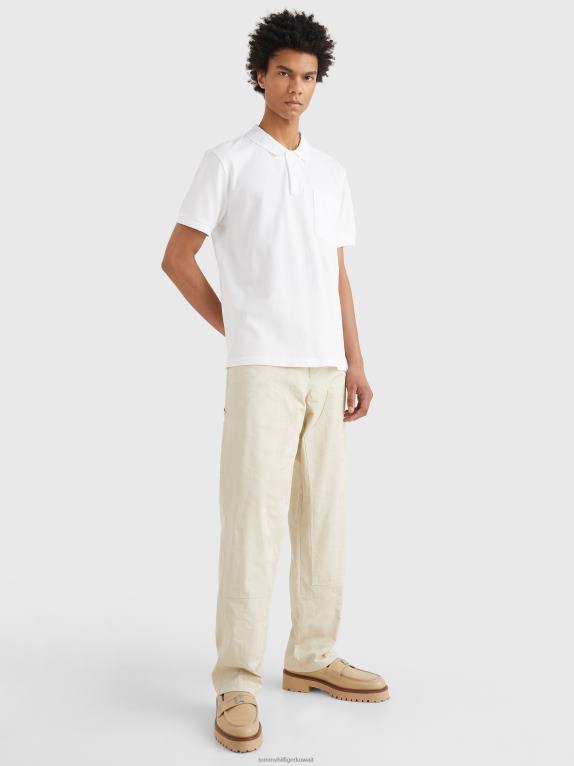 البصرية الأبيض Tommy Hilfiger بولو مطرز بشعار من القطن العضوي 446441170