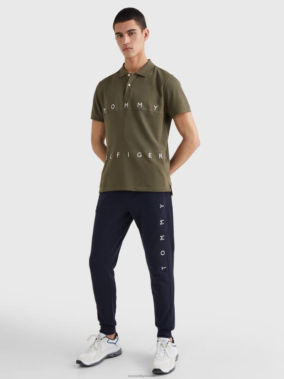 الجيش الأخضر Tommy Hilfiger بولو العلم الأحادي 446441173