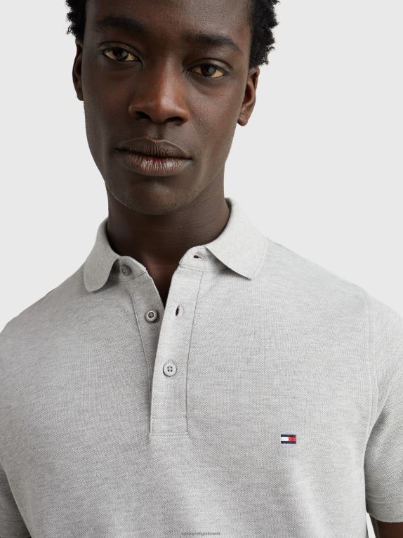 هيذر رمادي فاتح Tommy Hilfiger لعبة البولو ذات المقاس النحيف 446441178