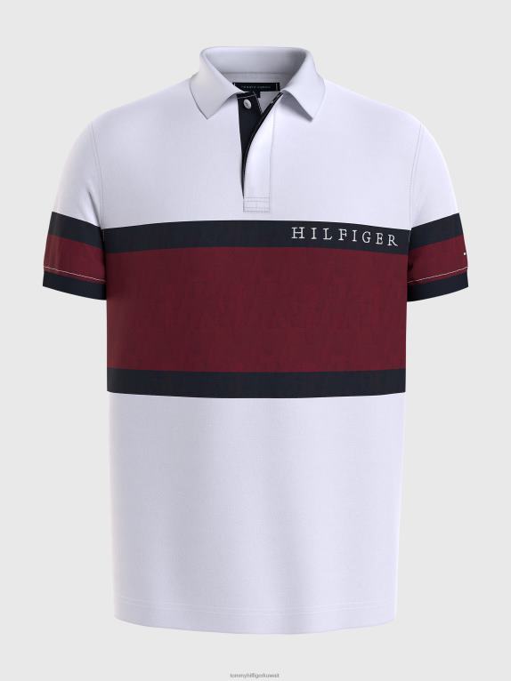 أبيض/متعدد Tommy Hilfiger لعبة البولو المخططة للرجبي 446441190