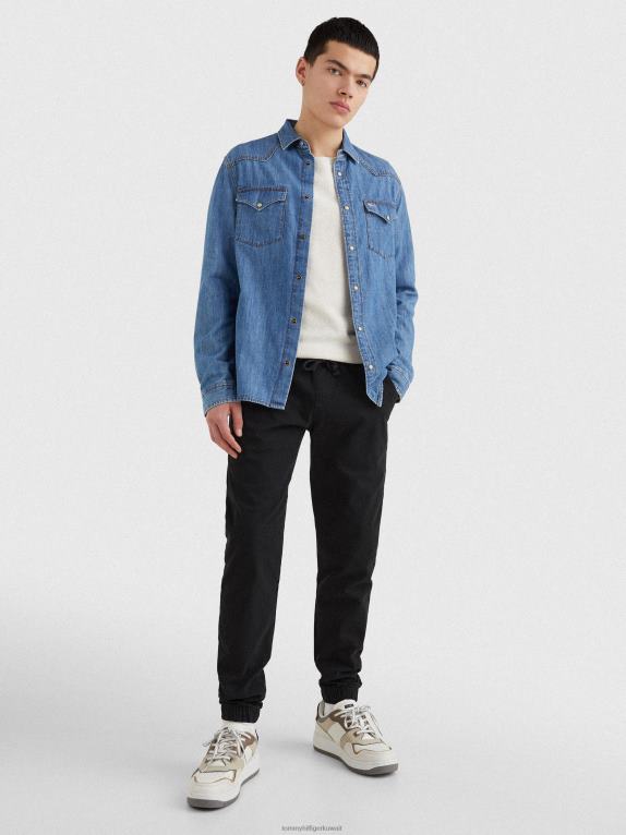 نيلي متوسط Tommy Hilfiger قميص الدنيم القطن العضوي الغربي 446441206