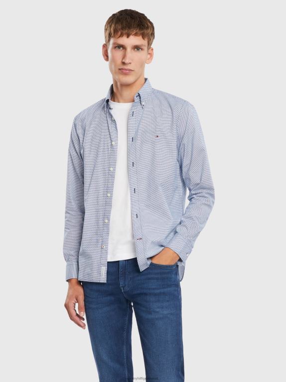 الملعب الأزرق/متعدد Tommy Hilfiger قميص بطباعة صغيرة بلونين 446441209