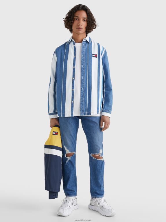 وسط الدنيم Tommy Hilfiger قميص الدنيم مخطط 446441210