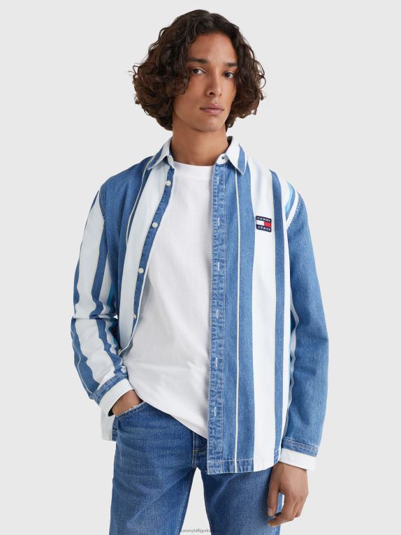 وسط الدنيم Tommy Hilfiger قميص الدنيم مخطط 446441210