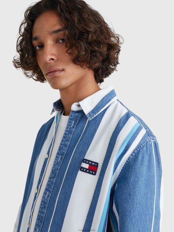 وسط الدنيم Tommy Hilfiger قميص الدنيم مخطط 446441210